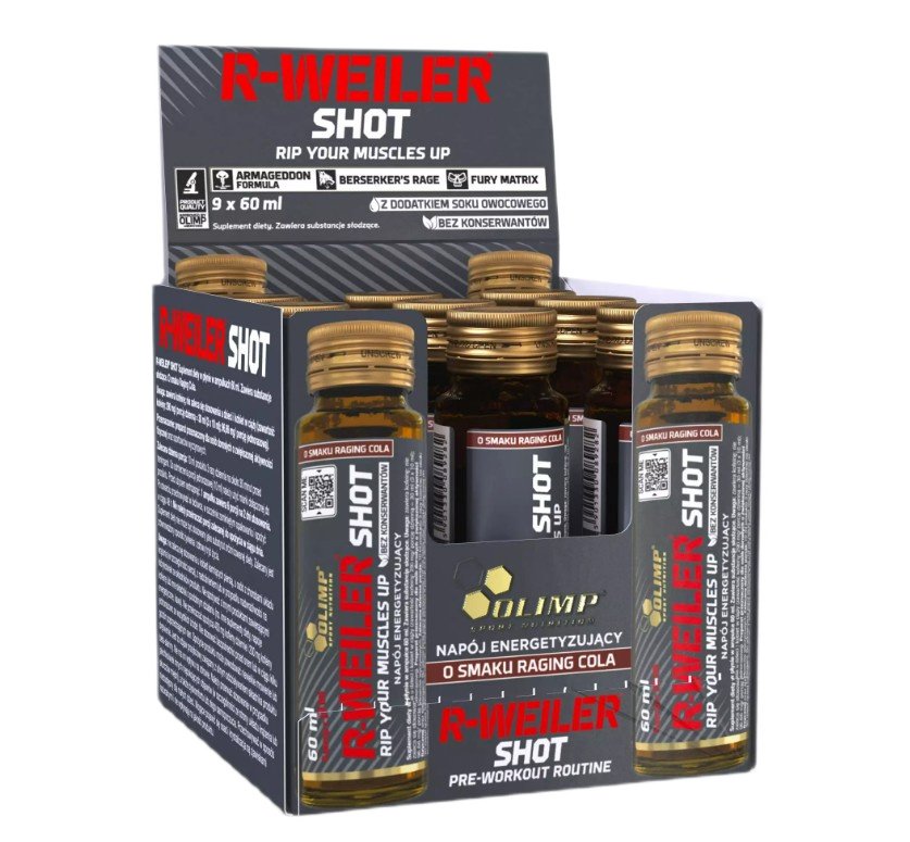 Olimp R-Weiler Shot energinis maisto papildas, 9 vnt. 60 ml, sporto papildas