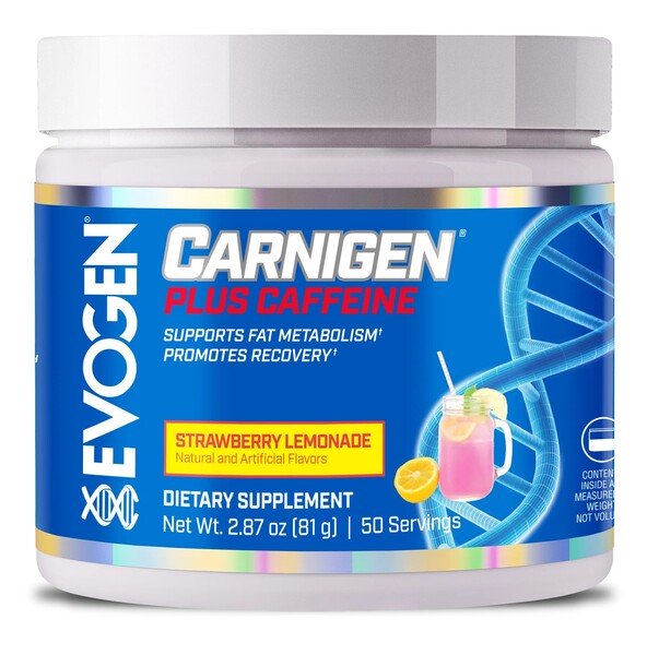 Evogen Carnigen Plus Caffeine, Strawberry Lemonade - 81 gramų energijos papildas