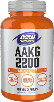 NOW Foods AAKG 2200 - 180 kapsulių sporto maisto papildas