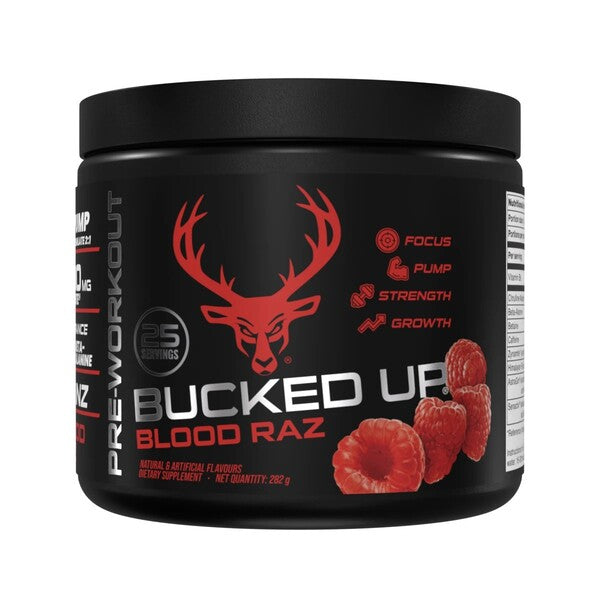 Bucked Up Blood Raz pretreniruotės maisto papildas 282g
