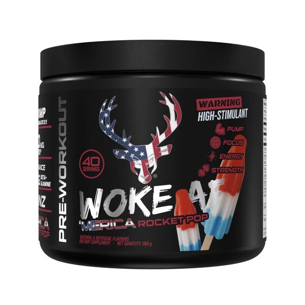 Maisto papildas Bucked Up Woke AF Rocket Pop, 260 g, energijos ir treniruotės papildas