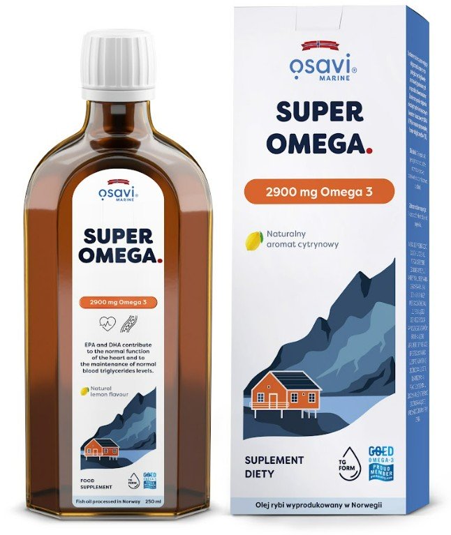 Osavi Super Omega, 2900mg Omega 3, citrinės spalvos maisto papildas