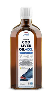 Osavi Norvegijos menkės kepenų aliejus su D3, 250 ml, žuvų taukai