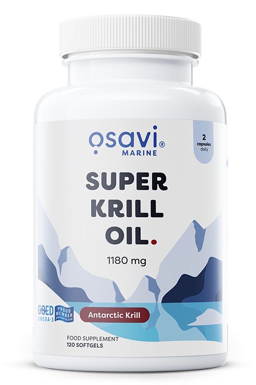 Osavi Super Krill Oil, 1180mg - 120 kapsulių, maisto papildas, Omega-3