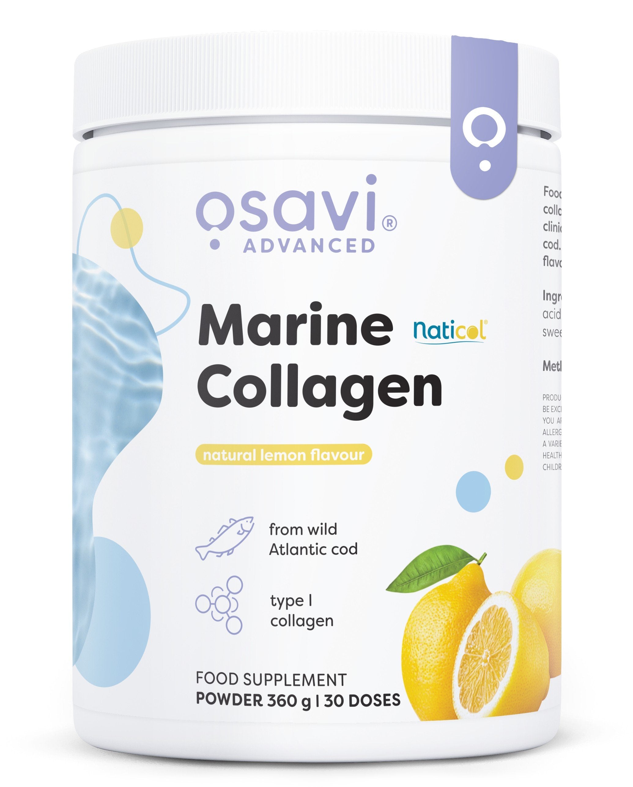 Osavi Marine Collagen Wild Cod, Lemon - 360 g maisto papildas