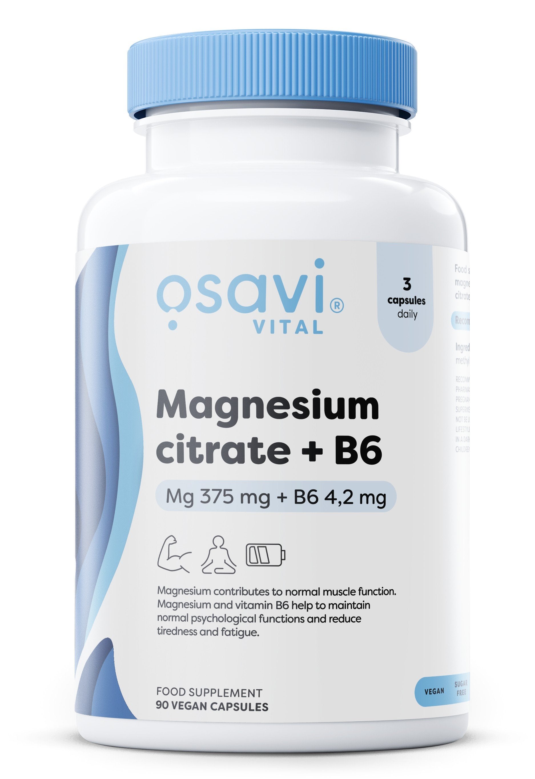 Osavi Magnesium Citrate + B6 maisto papildo kapsulės