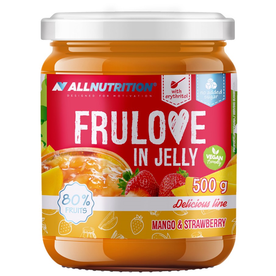 Allnutrition Frulove Jelly mangų ir braškių uogienė 500 g