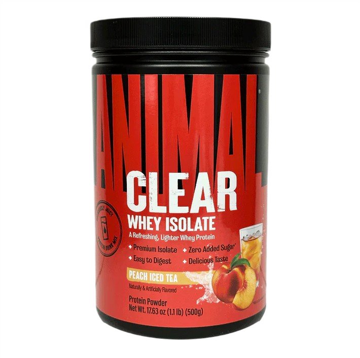 Animal Clear Whey Isolate, Peach Iced Tea - 500 g maisto papildas