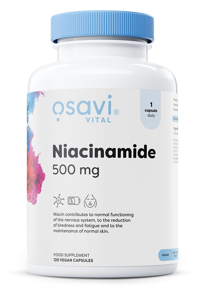 Osavi Niacinamide 500mg, 120 kapsulių, maisto papildas moterims