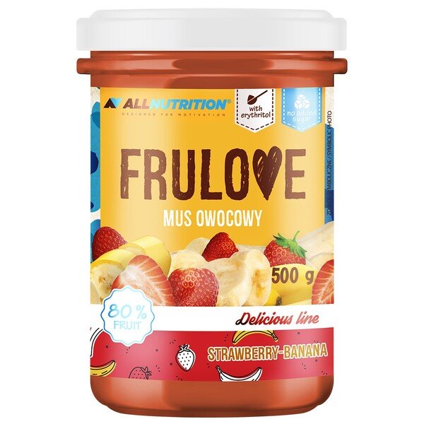 Allnutrition Frulove Mousse, Braškė-Banana, 500 g