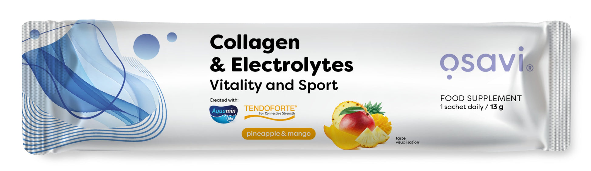 Osavi kolageno ir elektrolitai, ananaso ir mango skonio, maisto papildas, 13 g