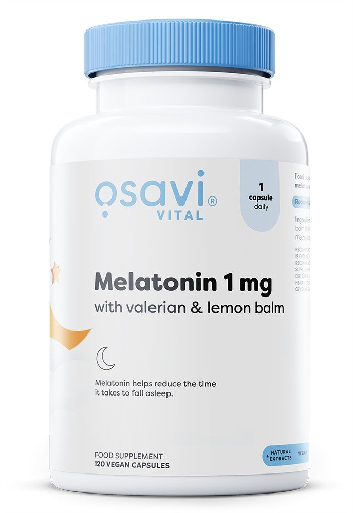 Maisto papildas Melatoninas su valerijonu ir citrinos balzamu, 120 kapsulių