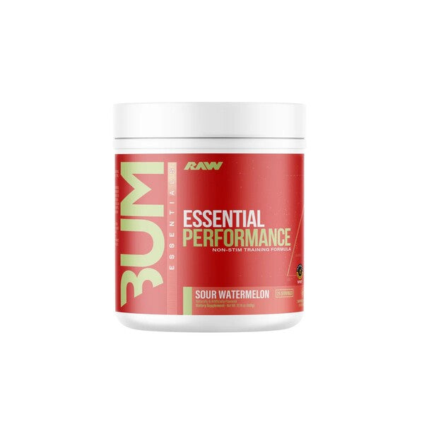Raw Nutrition Bum Essential Performance, Sour Watermelon - 600 gramų, sporto papildas