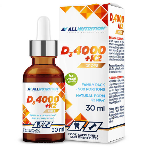 Vitaminų D3 ir K2 lašai, 30 ml, maisto papildas