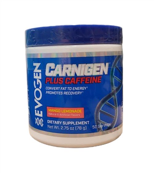 Evogen Carnigen Plus Caffeine, Mango Lemonade - 78 g energijos papildas