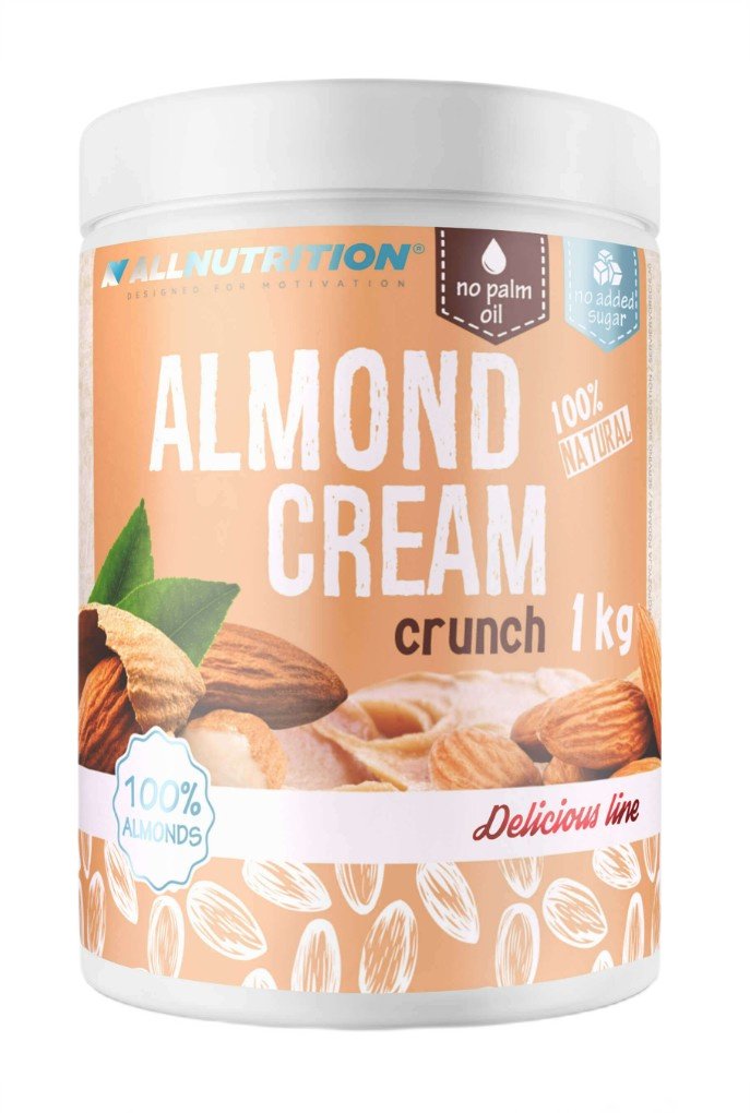 Allnutrition migdolų kremas, traškus, 1 kg, sveiki maisto produktai