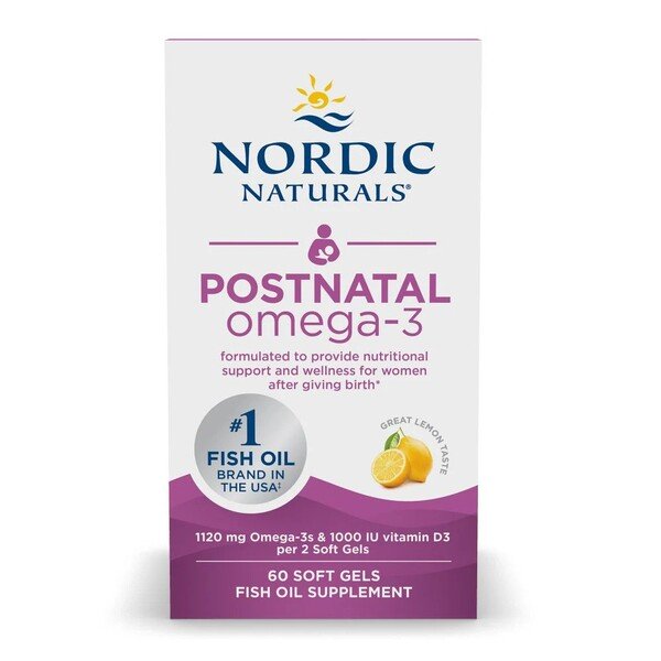 Nordic Naturals sünnitusjärgne oomega-3, 1120 mg sidrunimaitseline - 60 kapslit