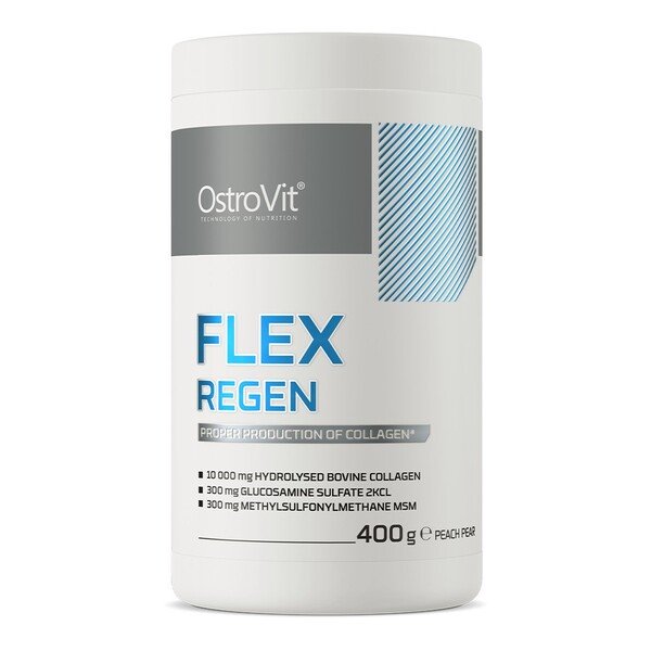 OstroVit Flex Regen, Peach Pear - 400 g maisto papildas