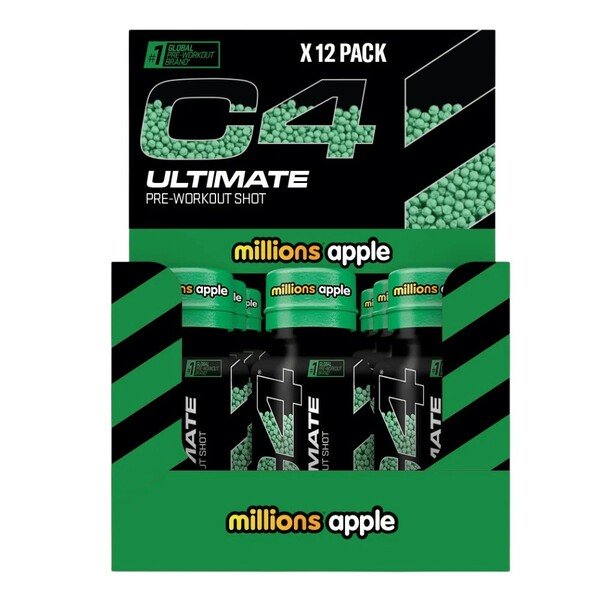 Cellucor C4 Ultimate pre-treniruotės papildas, obuolių skonio, 12 vnt.
