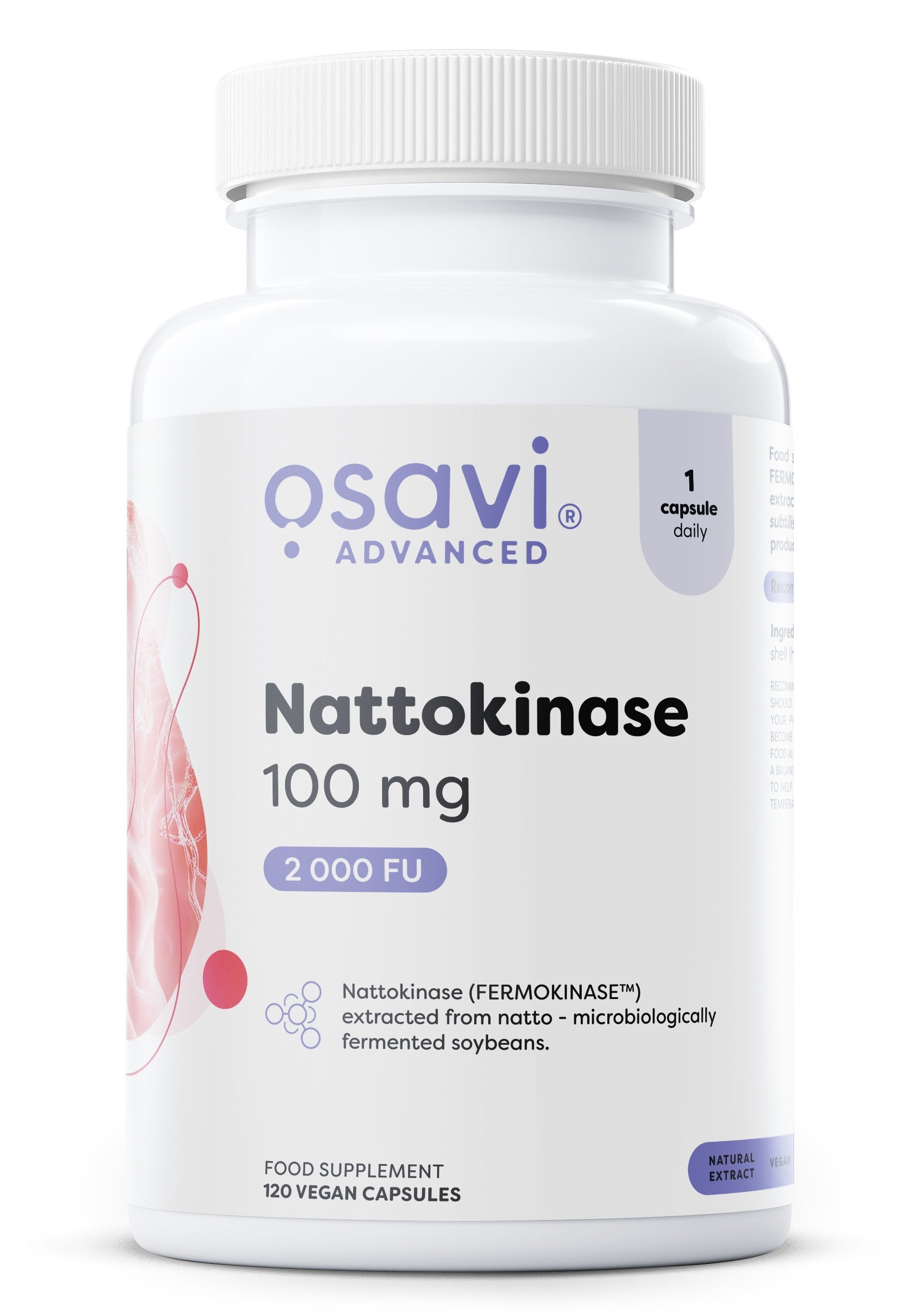 Osavi Nattokinase, 100mg - 120 kapsulių, maisto papildas sveikatai