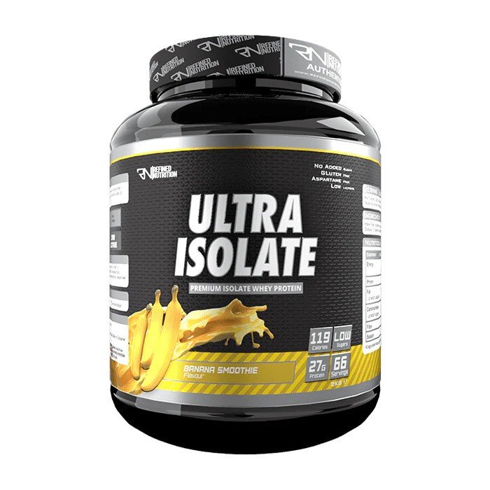 Refined Nutrition Ultra Isolate, Banana Smoothie - 2000 gramų, baltymų papildas