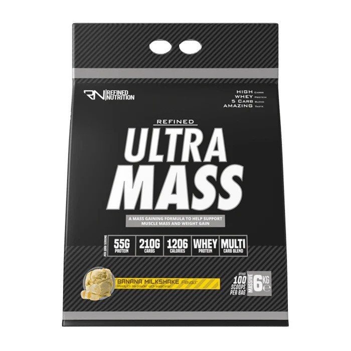 Refined Nutrition Ultra Mass, Banana Milkshake - 6000 g, maisto papildas, baltymai, svorio didinimas