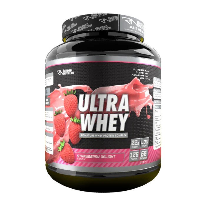 Refined Nutrition Ultra Whey, Braškių skonio, 2000 g