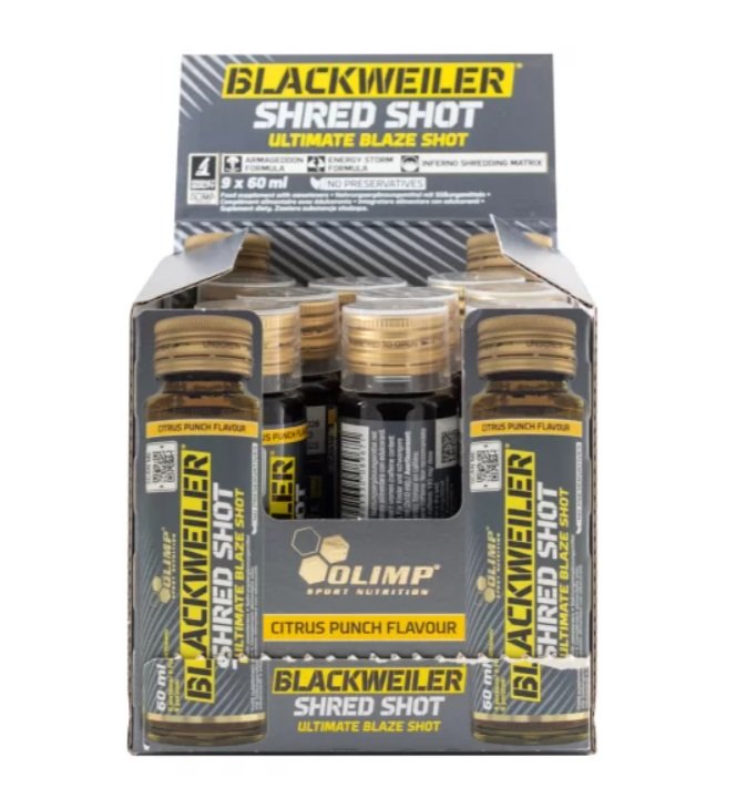 Olimp Nutrition Blackweiler Shred Shot, Citrus Punch - 9 vnt.