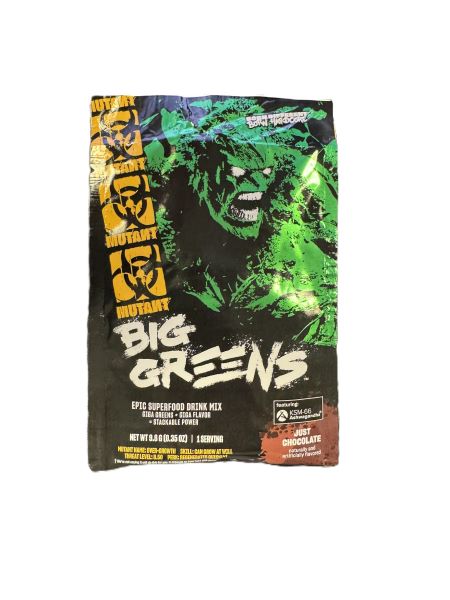 Mutant Big Greens, Just Chocolate - 9 g maisto papildas, sporto papildas, sveikata ir gerovė