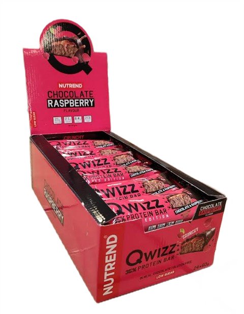 Nutrend Qwizz baltyminė juostelė, šokoladas avietė, 24 vnt.