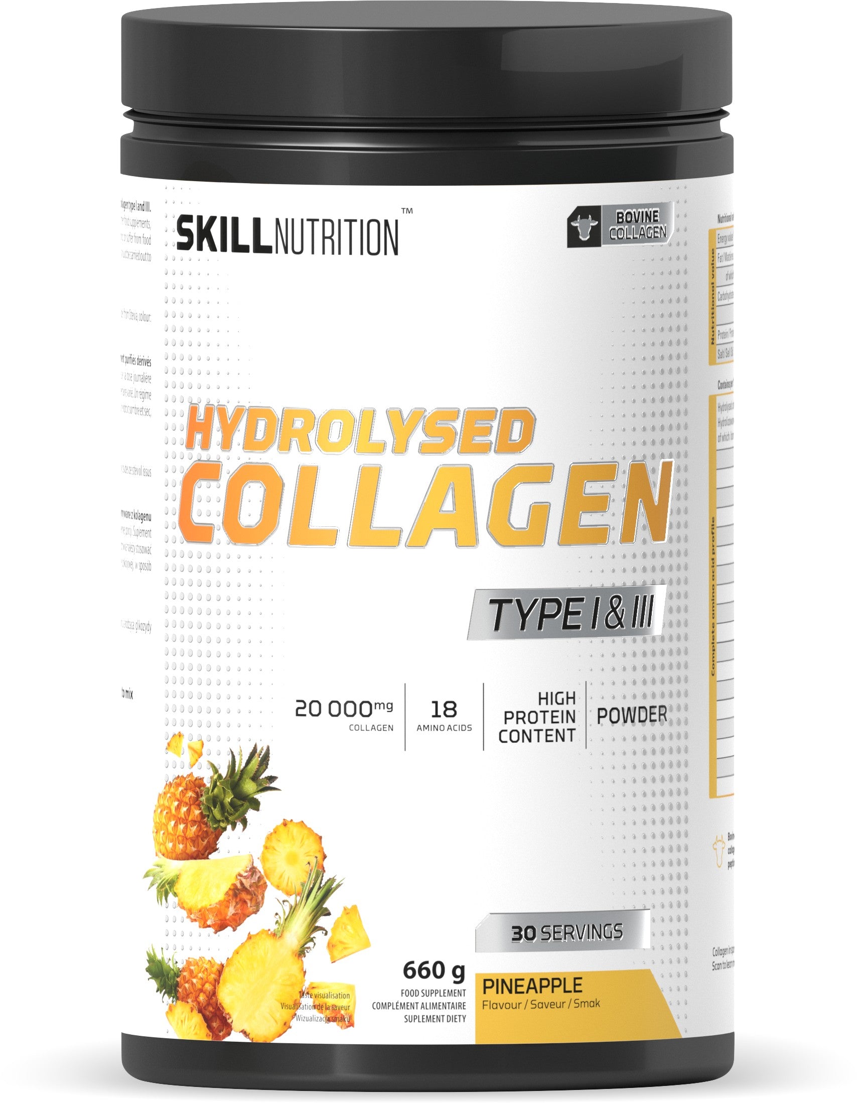 Skill Nutrition hidroliuzuotas kolagenas ananas skardinėje