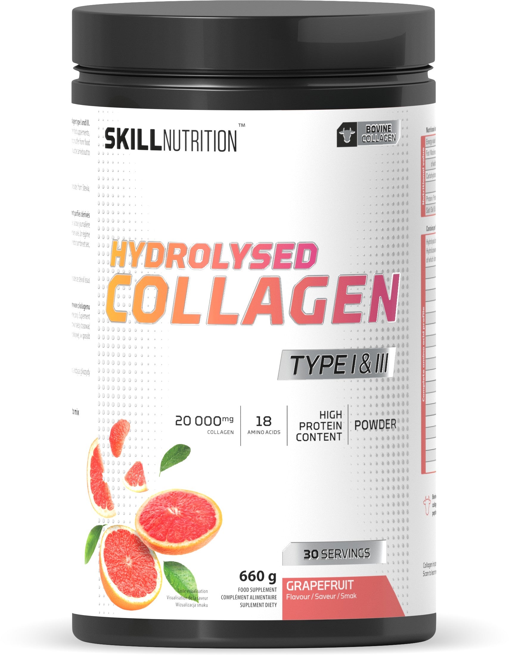 Skill Nutrition hidroliuzuotas kolagenas su greipfrutu, 660 g