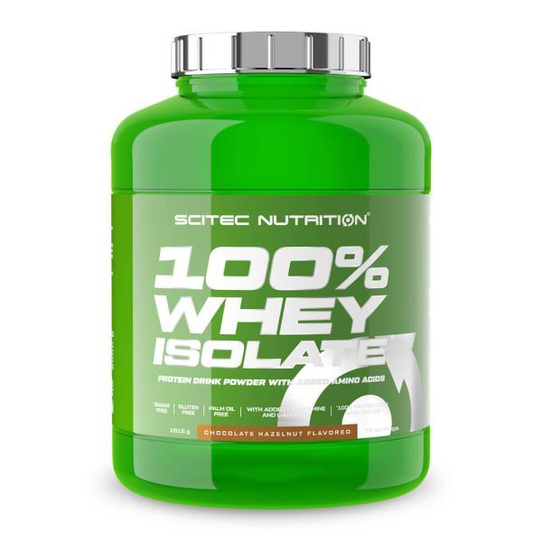 SciTec 100% Whey Isolate, Chocolate Hazelnut - 1816 g maisto papildas