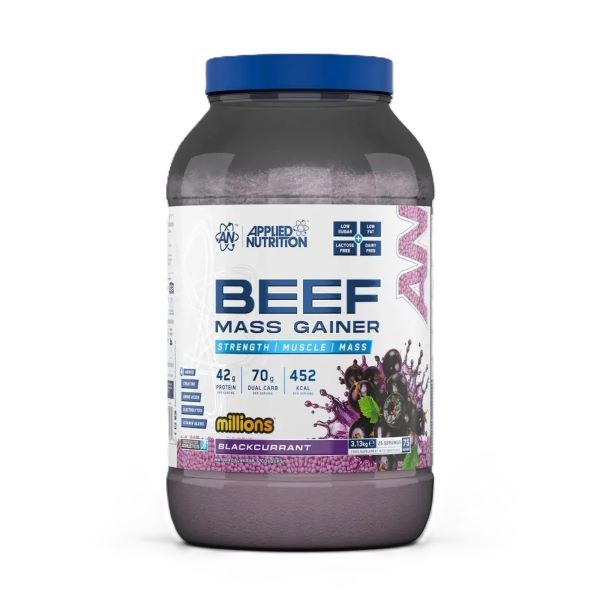 Applied Nutrition Beef Mass Gainer, Blackcurrant - 3130 g sporto papildas