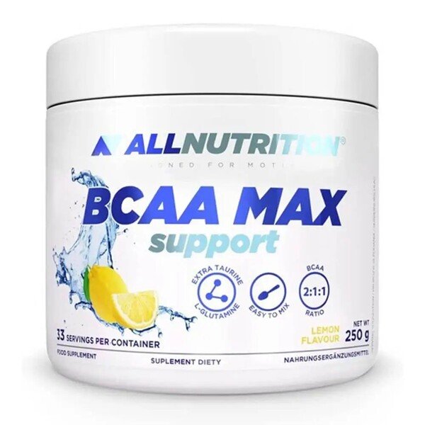 Allnutrition BCAA Max Support, Lemon - 250 g maisto papildas
