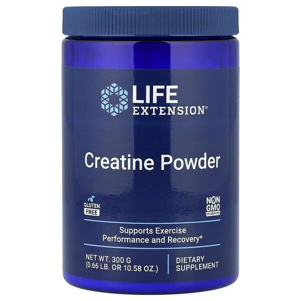 Kreatino milteliai, sporto papildas, Life Extension, 300 g