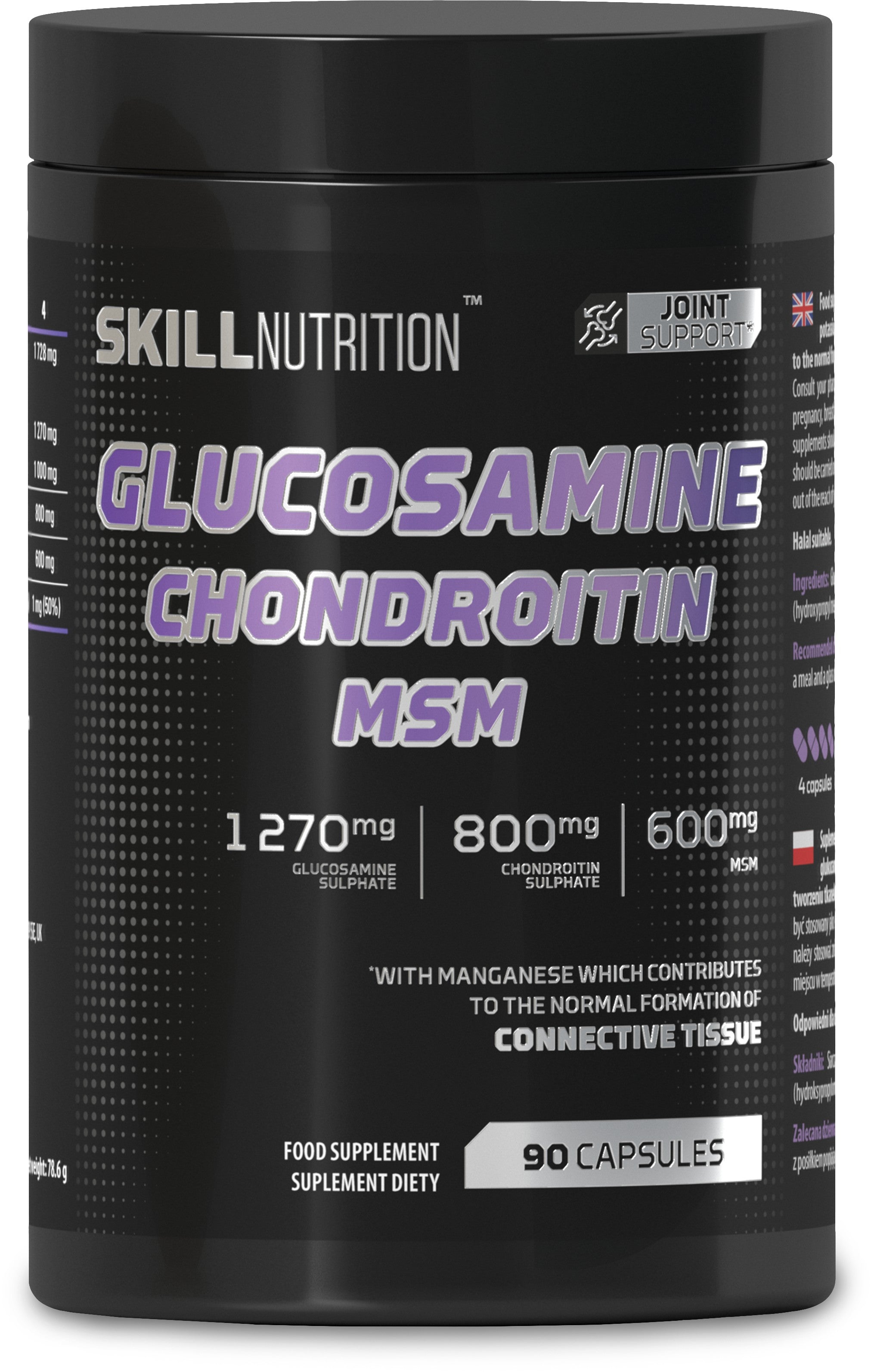 Skill Nutrition Glucosamine Chondroitin MSM - 90 kapsulių maisto papildas