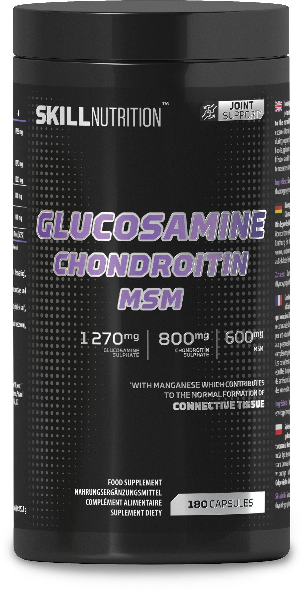 Skill Nutrition Glucosamine Chondroitin MSM - 180 kapsulių maisto papildas
