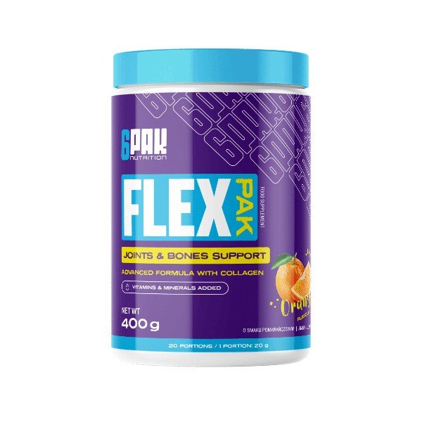 6PAK Flex Pak, Orange - 400 gramų maisto papildas, sanarių ir kaulų palaikymas