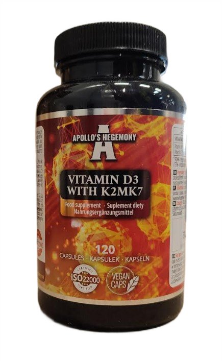 Apollo's Hegemony Vitamin D3 su K2 MK7 kapsulės