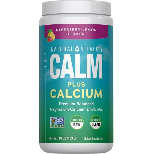 Natural Vitality Calm Plus Calcium, Raspberry Lemon - 453 g maisto papildas