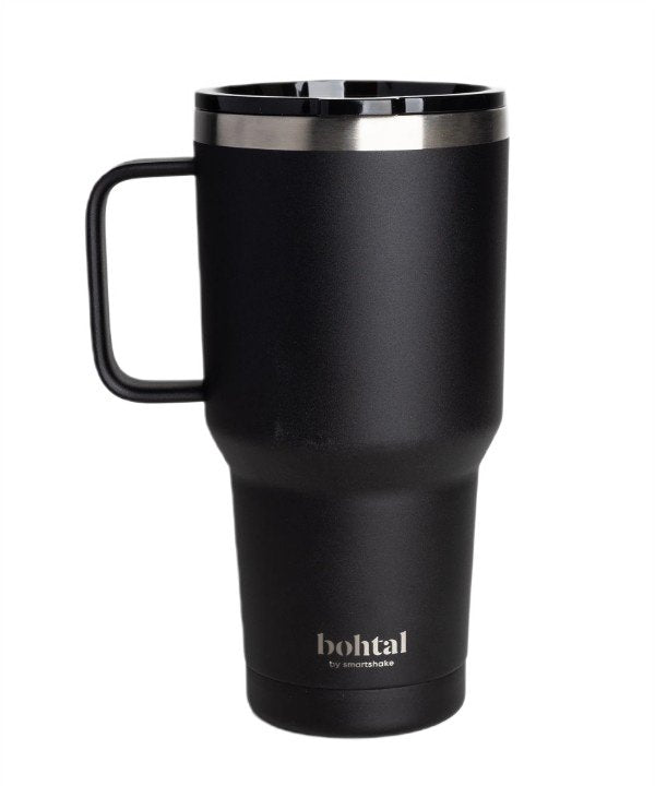 Juodos spalvos izoterminis puodelis su rankena, 900 ml