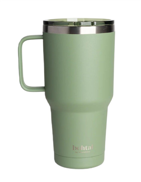 Žalios spalvos izoterminis termosas su rankena, 900 ml