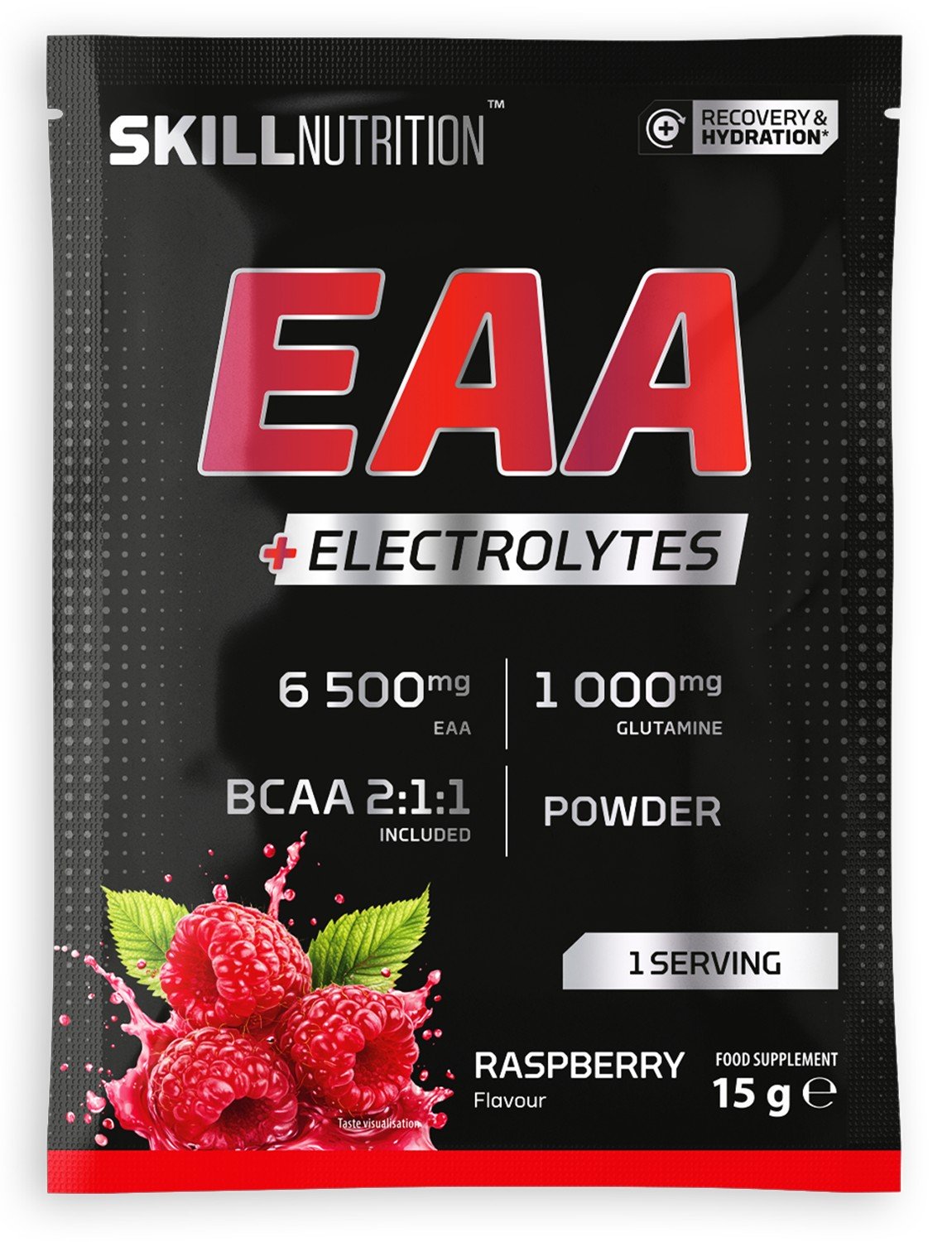 Skill Nutrition EAA + elektrolüüdid, vaarikas - 15 grammi (1 portsjon)