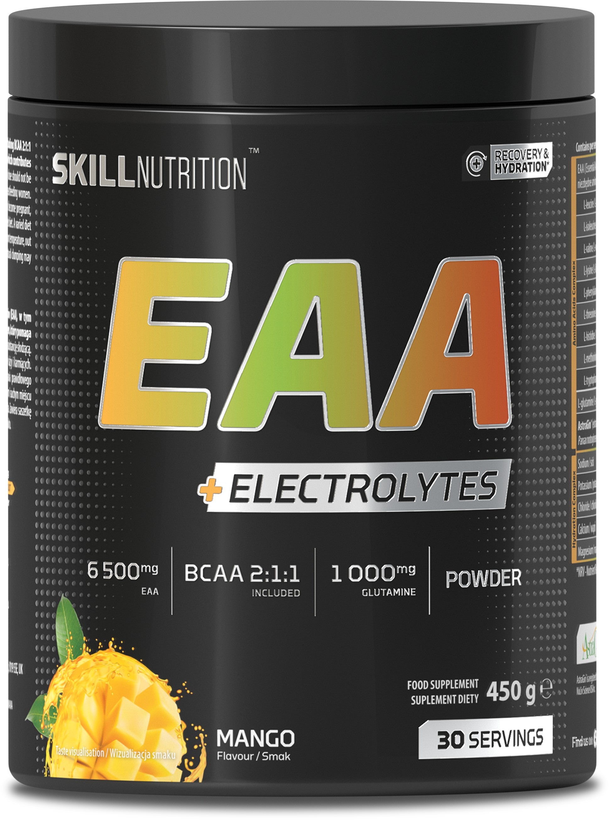 Skill Nutrition EAA + Electrolytes mango papildas