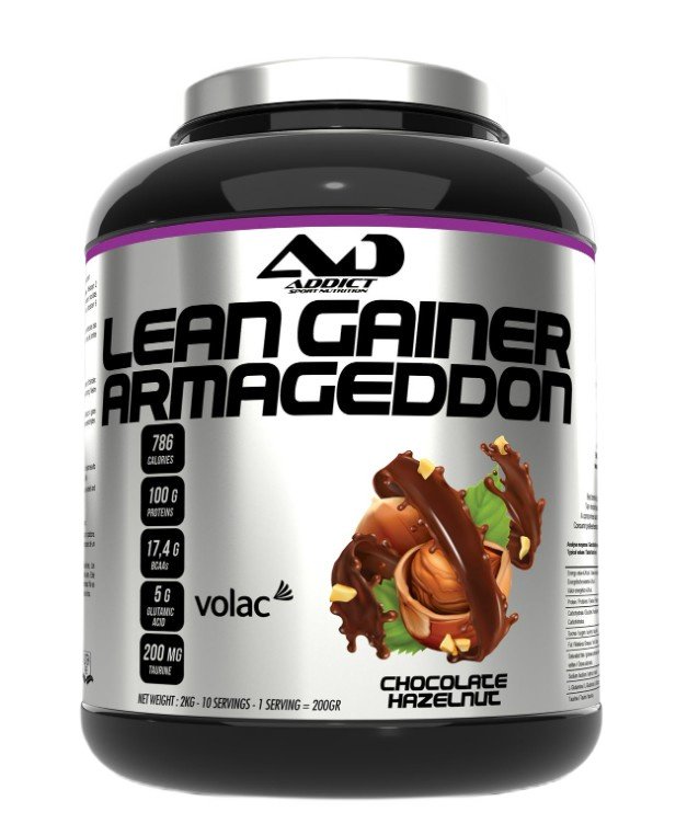 Addict Sport Nutrition Lean Gainer Armageddon, šokolaadi-sarapuupähkli maitsega - 2000 grammi