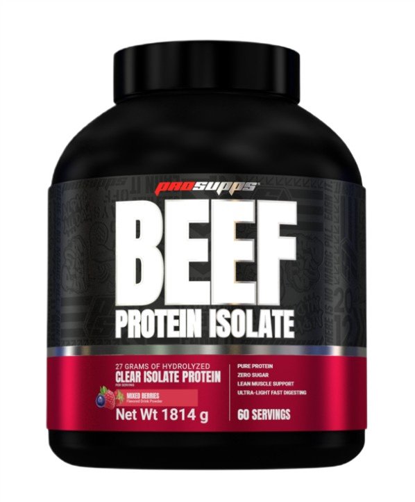 ProSupps Beef Protein Isolate, Mixed Berries - 1814 g, baltymų papildas