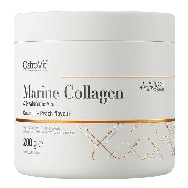 OstroVit Marine Collagen & Hyaluronic Acid, Coconut Peach - 200 g