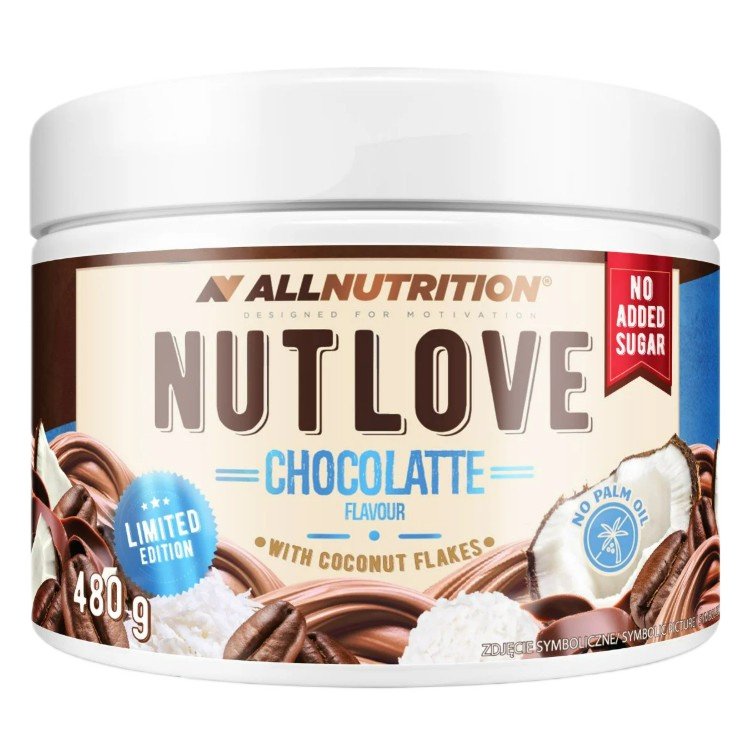 Allnutrition Nutlove, Chocolatte su kokosų drožlėmis – 480 g