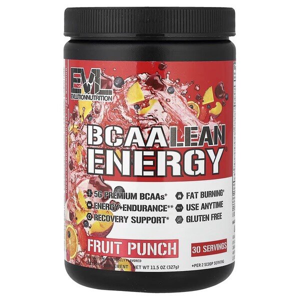EVLution Nutrition BCAA Lean Energy, puuviljapunch (EAN 810167100167) - 327 grammi